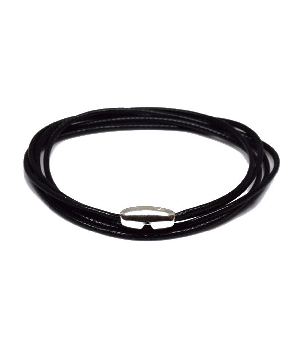 5 Cords Leather bracelet 925
