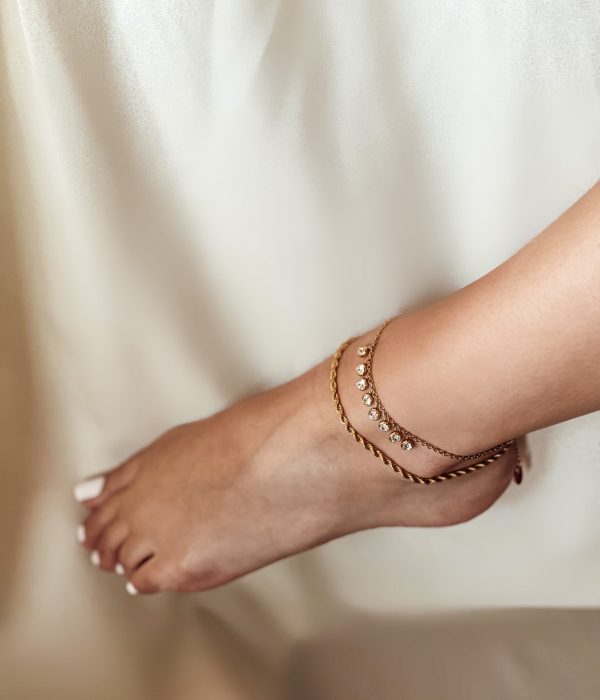 Set of 2 Gold Anklets Hestia (Waterproof)
