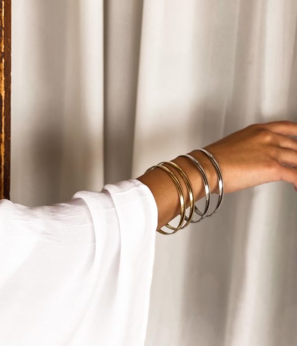 Set of 4 Classic bangle bracelets Gold & Silver